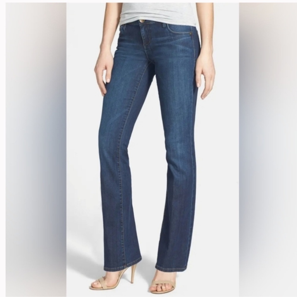 KUT from the Kloth Farrah Baby Bootcut Jeans Midrise Dark Wash Stretch Size 14